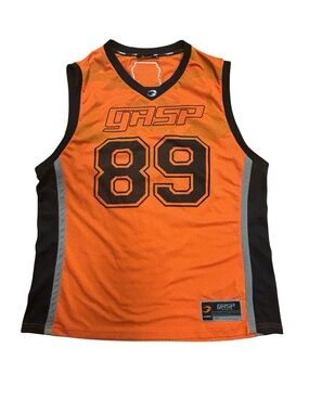 Gasp OG Gym Mesh Jersey Tank - Mens XL - Orange -Bodybuilding Weightlifting Gym
